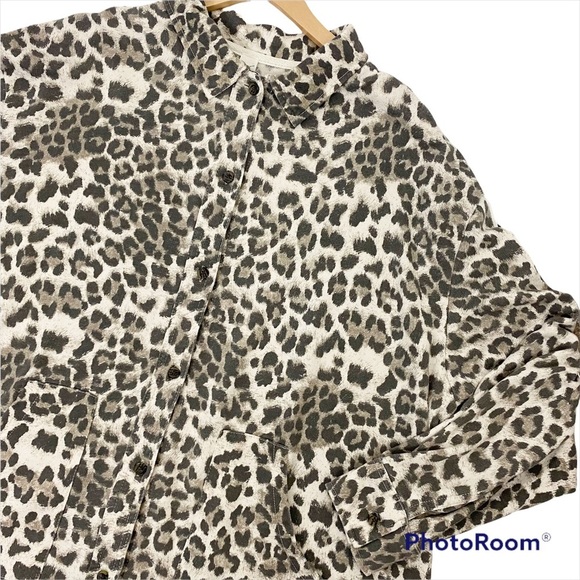SEW IN LOVE Animal Print Button-Up Shirt Jacket XXL Shacket Leopard Camo Print - Picture 3 of 13